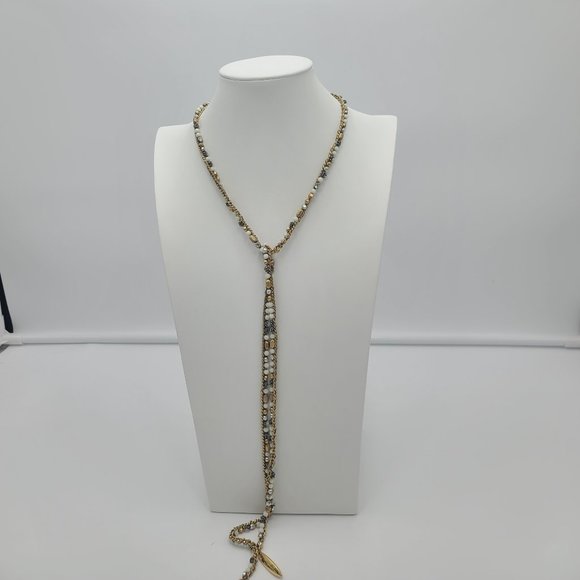 STELLA & DOT Gold Lariat Beaded Necklace – 40" of Fabulousness! - Picture 7 of 14